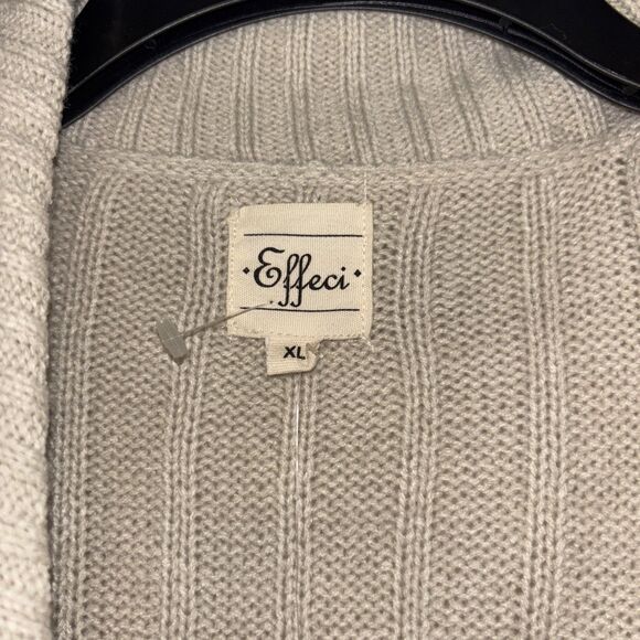NWT Effeci Medium Beige Belted Cardigan Sweater Women’s Size M New with Tags - Picture 2 of 8